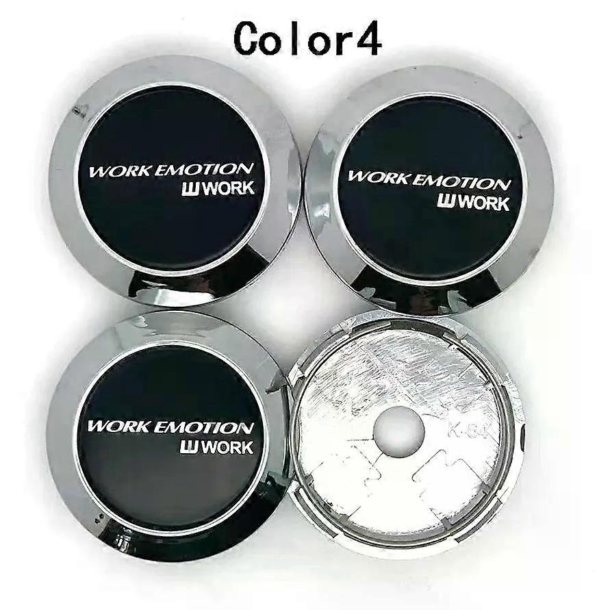 4pcs/lot 64mm Car Wheel Center Cap Emblem Sticker compatible for Work Emotion Racing Wheel Cover Protector Hub Cap Sticker