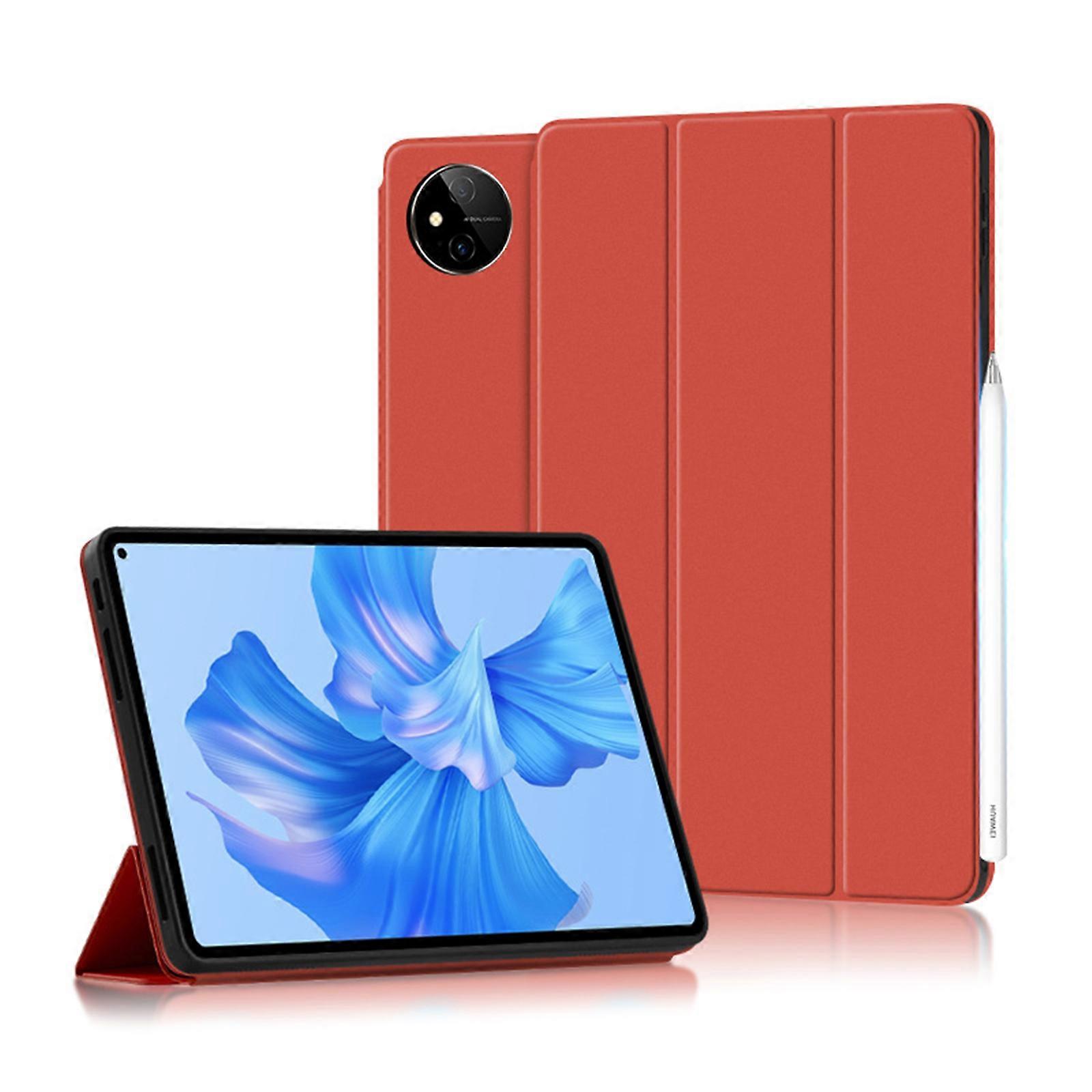 Tablet for Case PU Leather Stand Flexible PU Back Cover Trifold for Shell with Auto Wake/Sleep Function for MatePadPro11  Orange