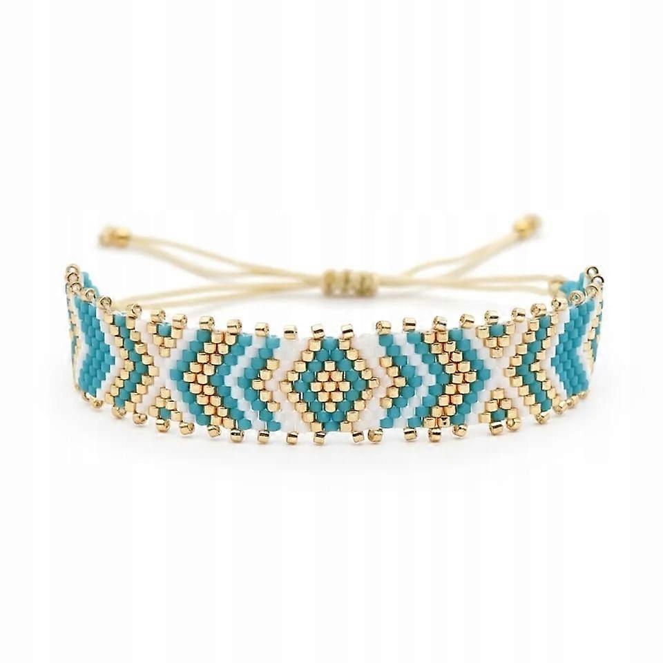 Boho Bracelet Braided Turquoise Colorful Aztec