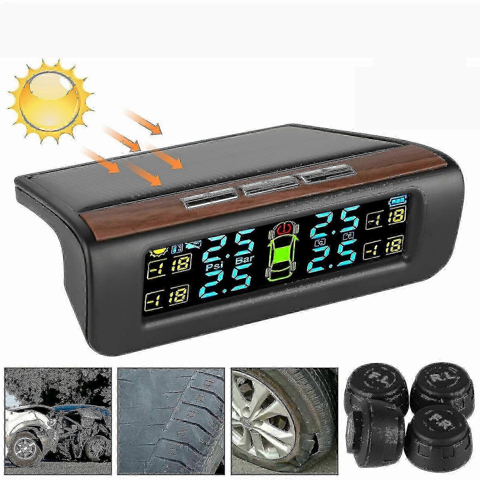Wireless Solar Tpms Car Tire Pressure Monitoring System