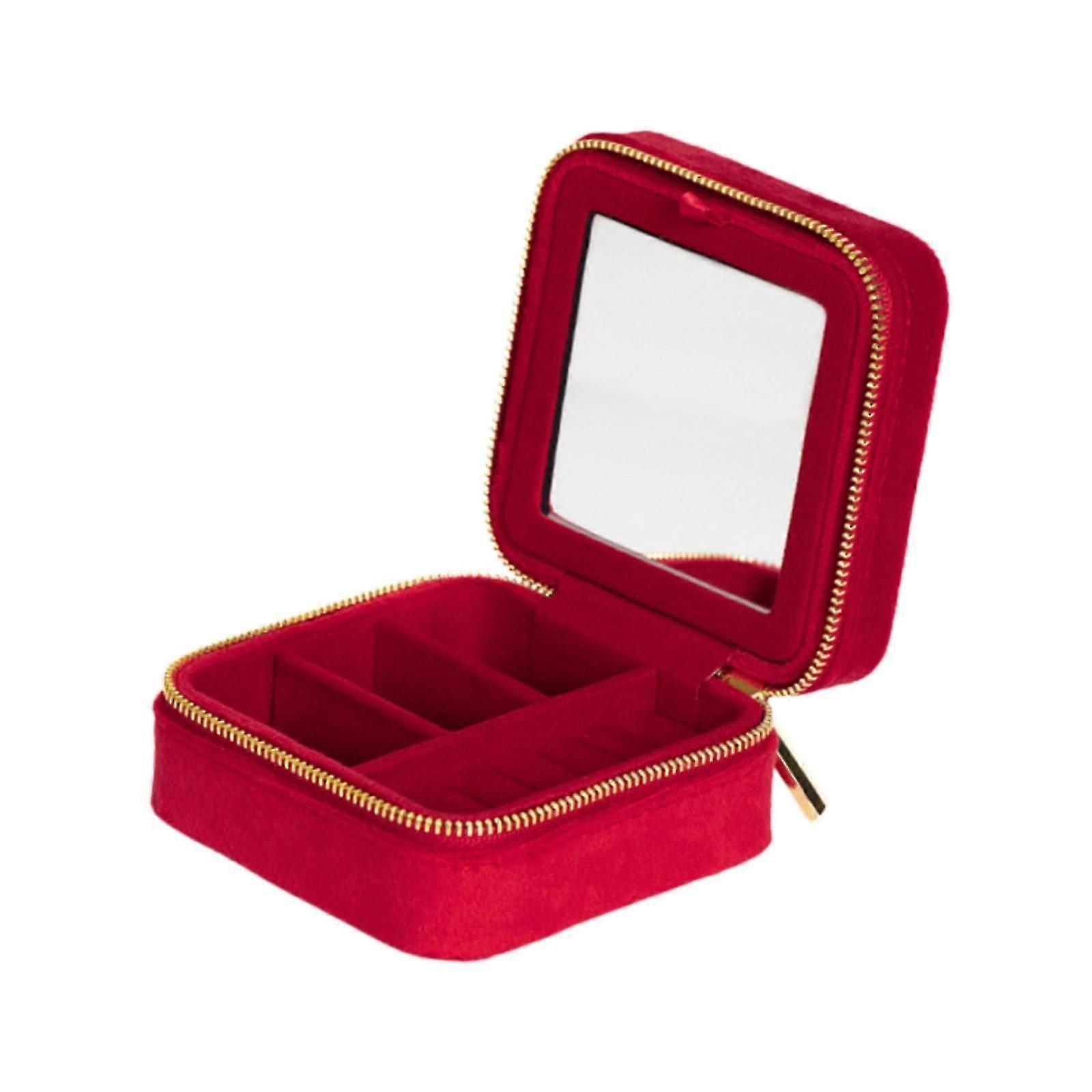 صندوق مجوهرات محمول سطح المكتب عرض المجوهرات للأقراط ساعات خواتم