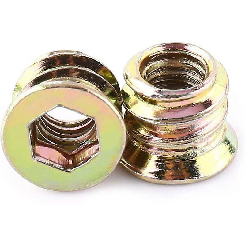 20 Pcs Zinc Alloy Hexagon Nuts Wood Threaded Insert - M6x10mm