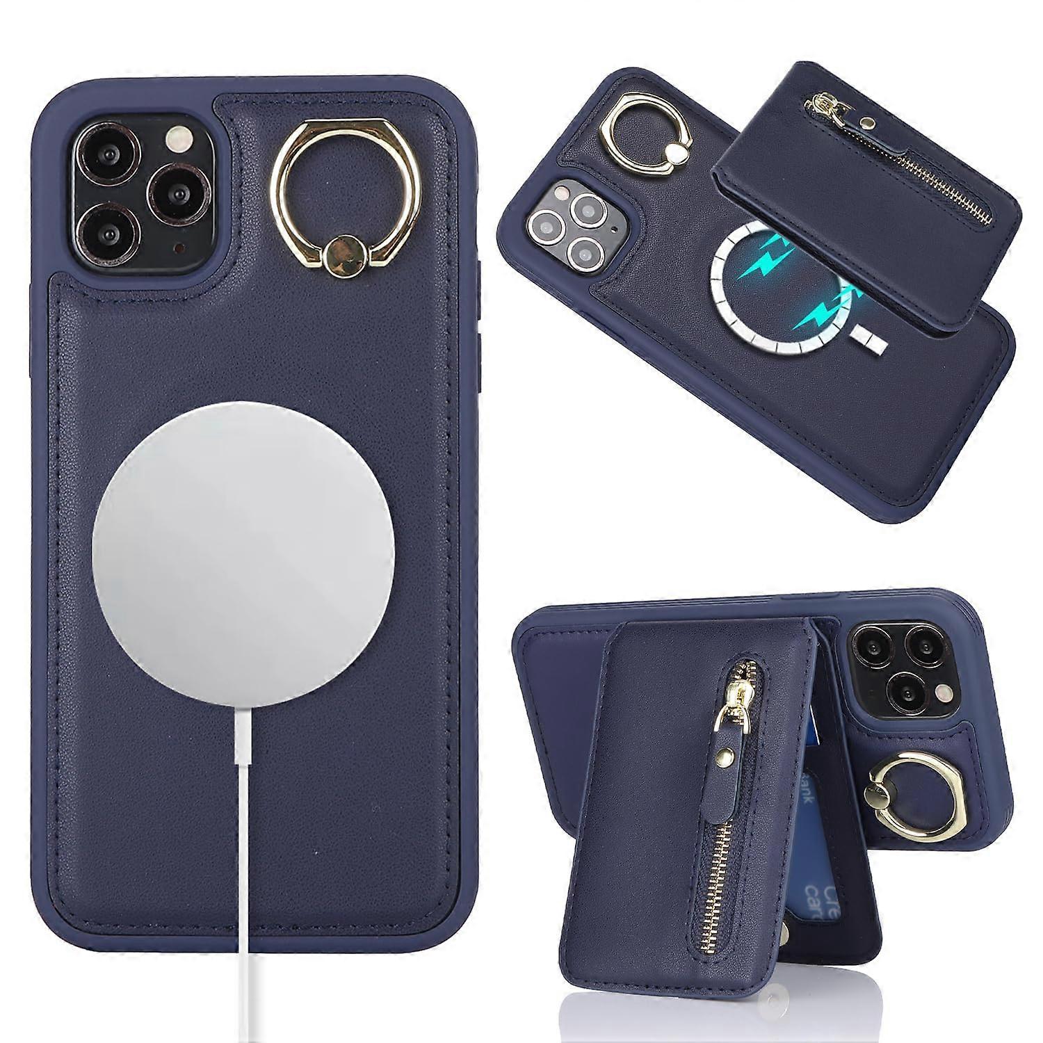 for iPhone 11 Pro Case 2 in 1 Detachable Magnetic Wallet Zipper with Card Holder Mag