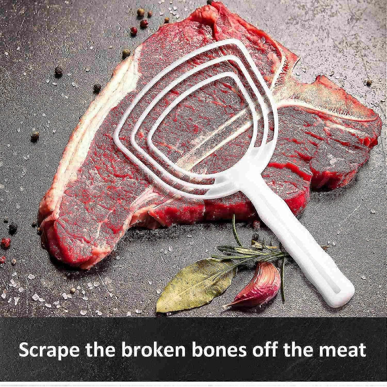 4 Pieces Meat Scraper Bone Dust Scraper Bone Scraper White Poly Scraper Bone Dust Remover Square Bon