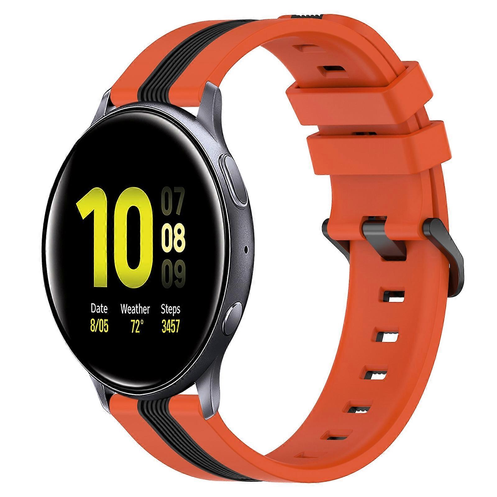 For Samsung Galaxy Watch Active2 40mm 20mm Vertical Two-Color Silicone Watch Band