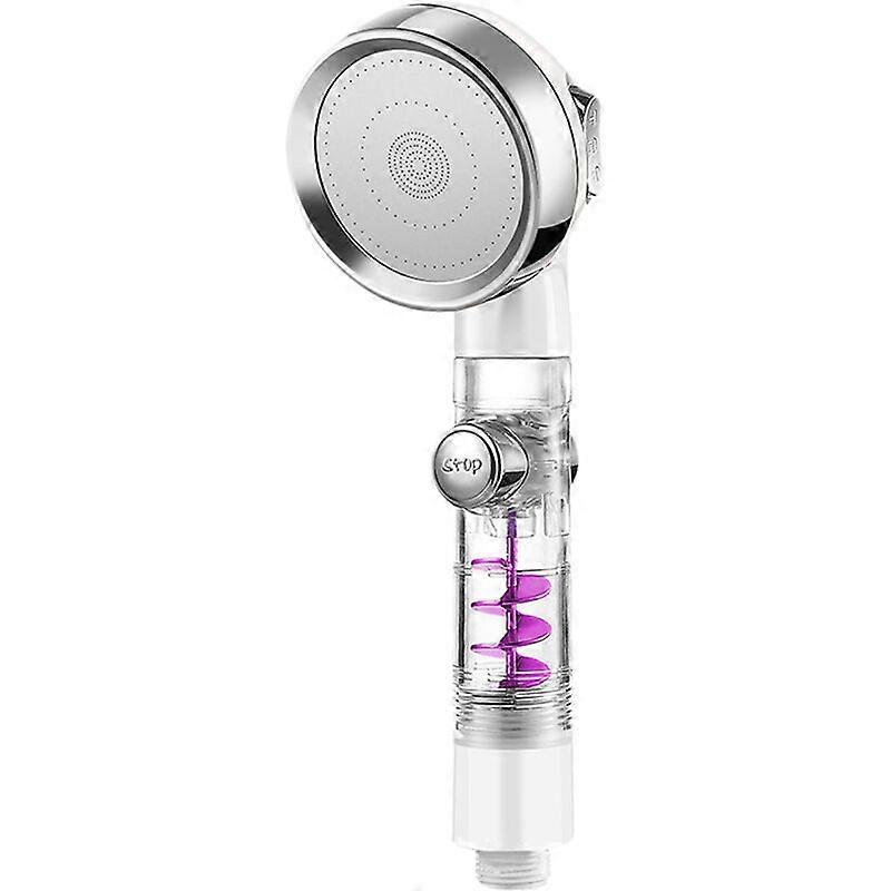 Three-Speed Turbo Shank Supercharged Shower Head (Small and Half Silver)