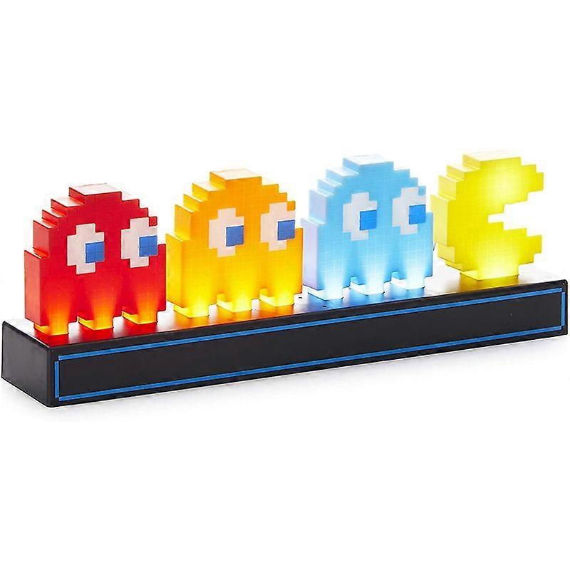 LED Game Pixel Icon Night Light 3D Illusion Led Ghost Lamp Visual Action Figure Model Voice Control Lamp for Gaming Room Decor