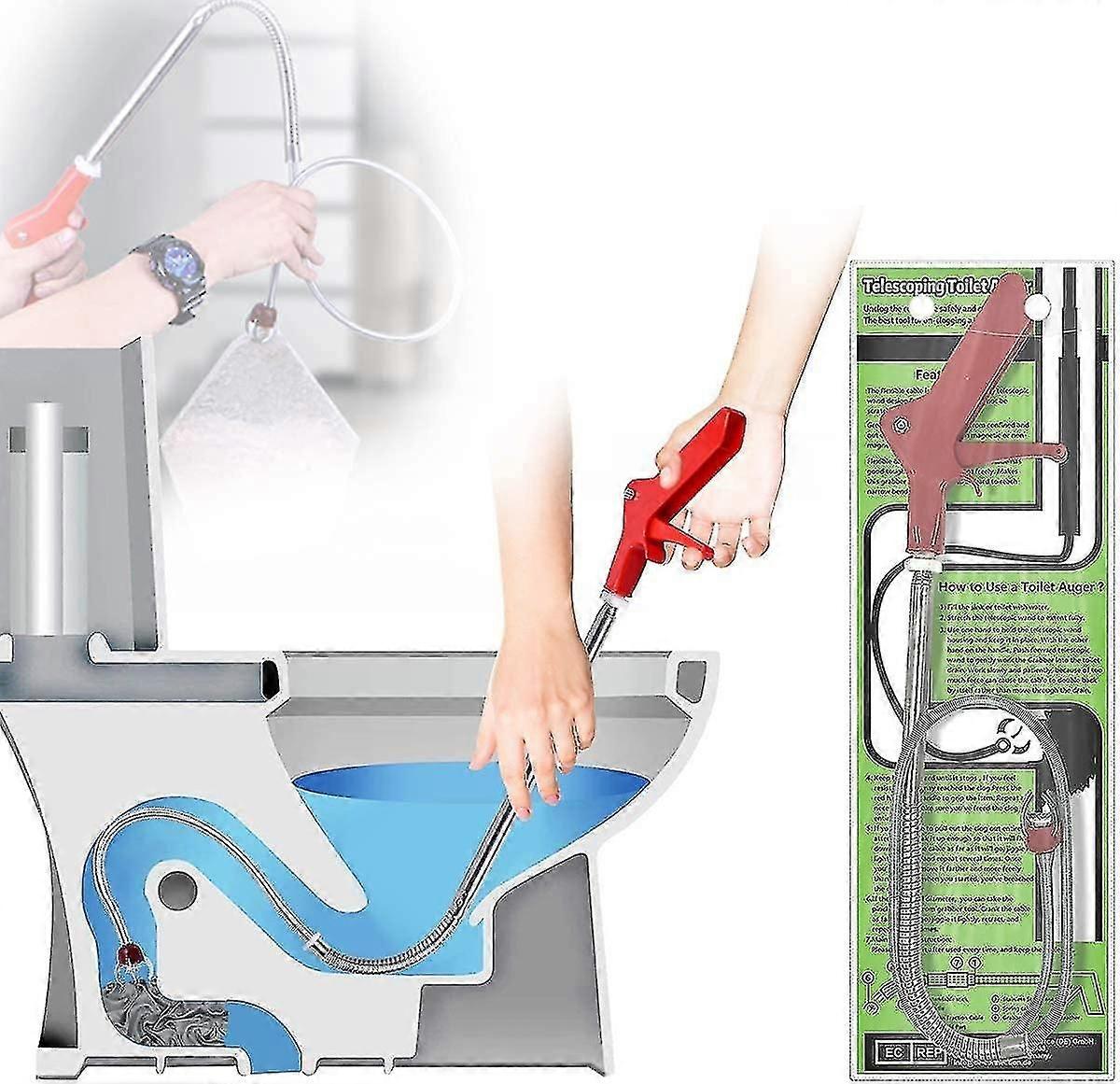 1.3m Ferret Drain de toilette Unclog, Manivelle Unclog avec Eagle Claw