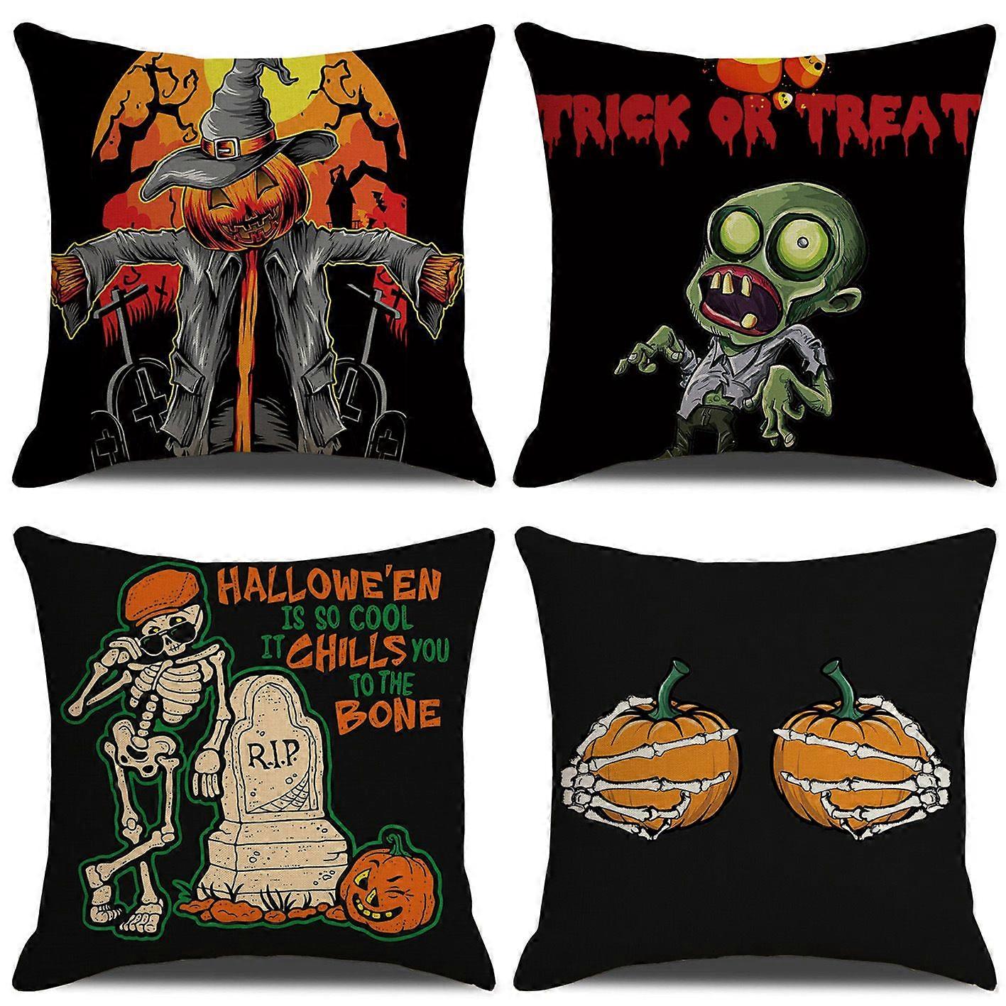 ハロウィーンパーティーリネンスロー枕カバー