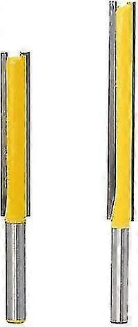 2 Pack 6.35mm Flush Shank Router Bits Extra Long Carbide Router Bits Woodworking Knife Blades 50mm 76mm