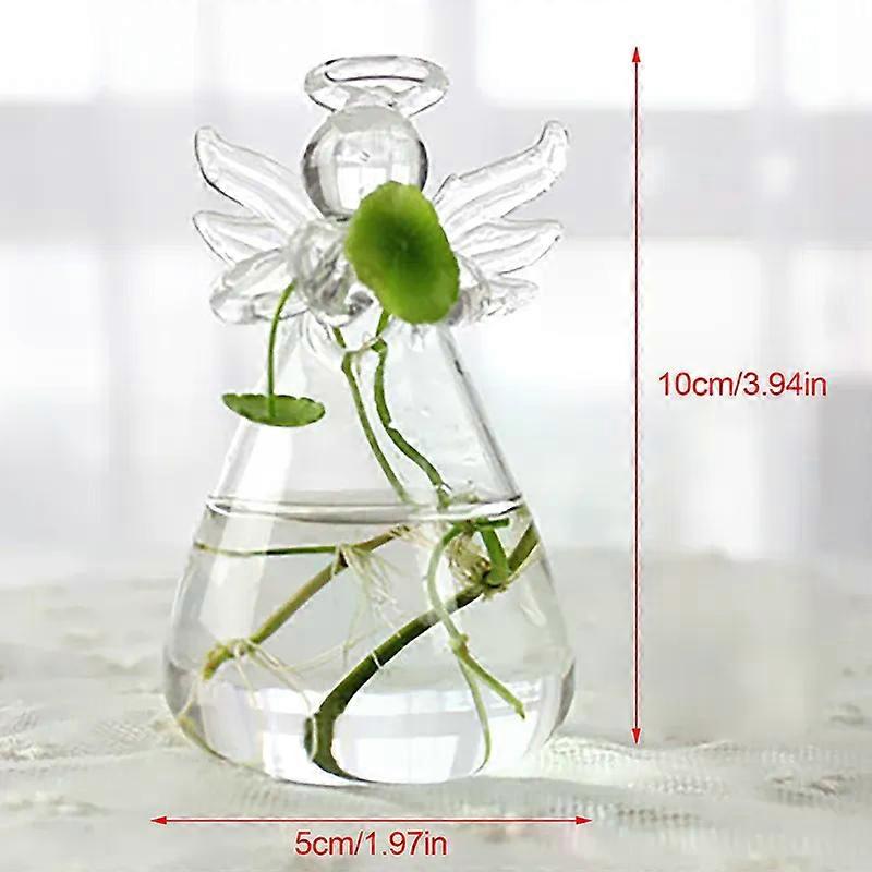 1PC Transparent Angel Hydroponic Vase Home Decor Nordic Simple Living Room Study Table Accessories Desk Ornament Glass Flowerpot