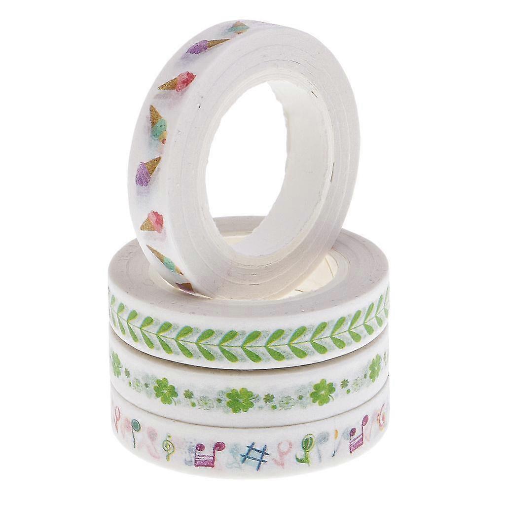 4pcs 10 Meters Paper Washi Masking Tape Decorative for Card Making Notebook