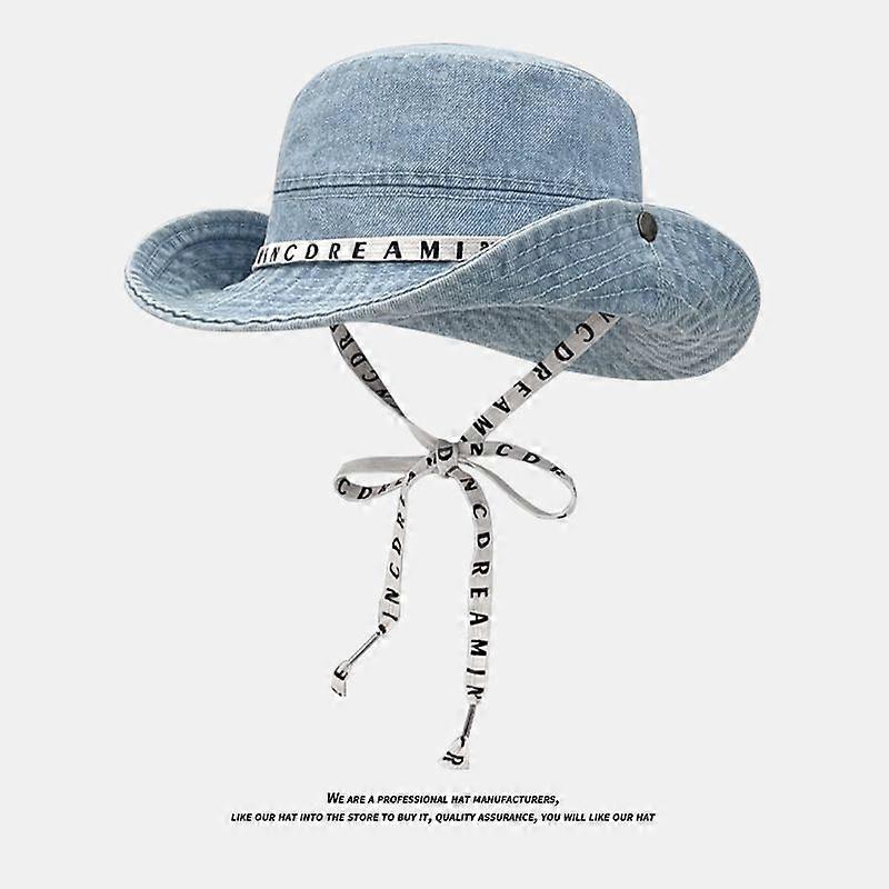 Denim Bucket Hat for Women Men Packable Jeans Summer Beach Hat for Fishing Hiking Casual