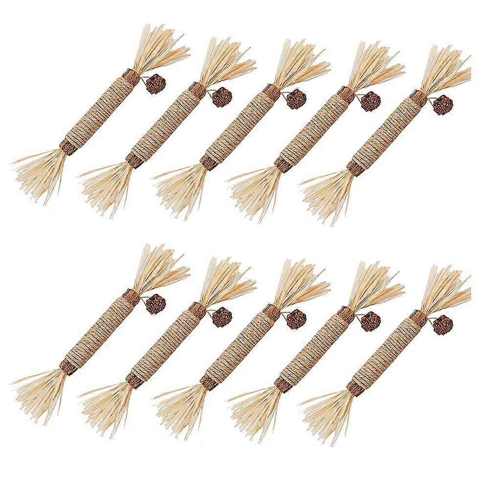 10 Pieces Cat Chew Toy Silvervine Chew Stick for Indoor Adult Cat
