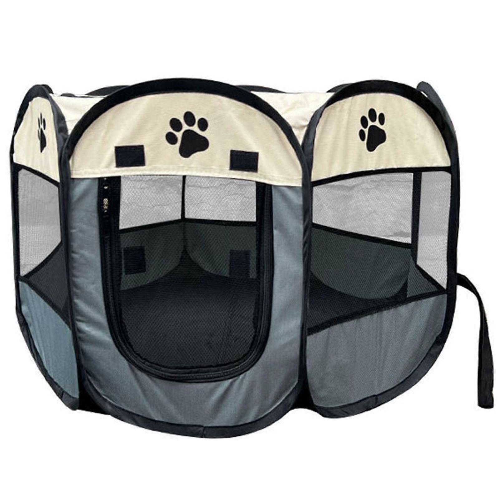 Portable Foldable Waterproof Pet playpen Open-Air Oxford Air Mesh Playpen Exercise Pen Tent House Playground for Dogs and Cats Small