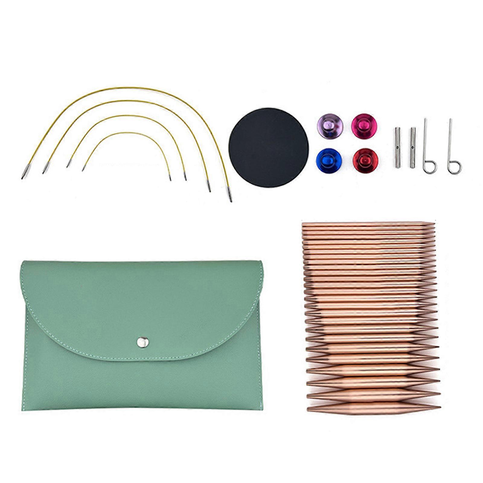 13Pair Interchangeable Circular Knitting Needle Set Aluminum Circular Knitting Needle 3.0mm-10mm with Case for Beginner Multicolor