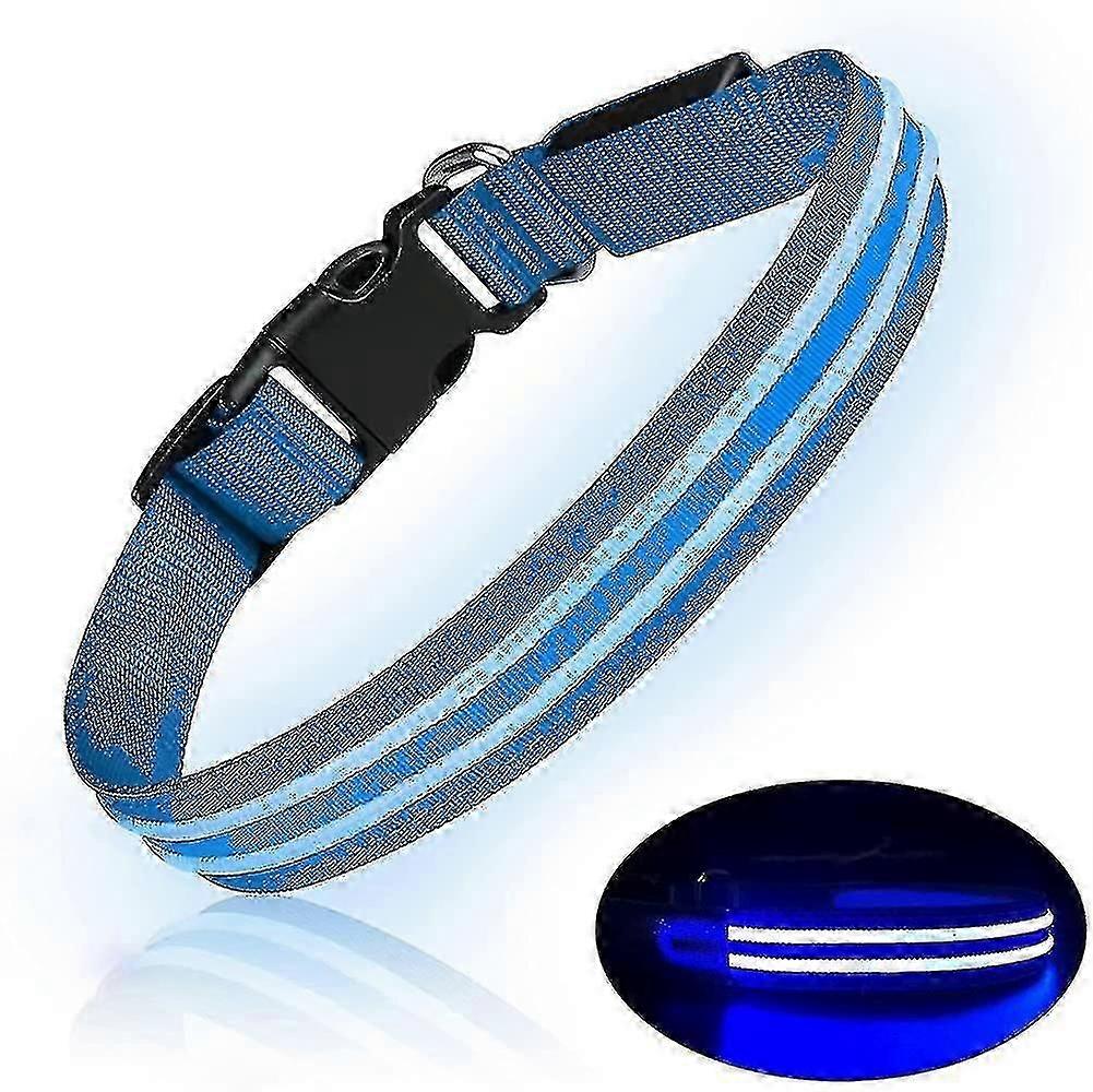 Light Up Dog Collar Rechargeable Usb Flash Dog Collar Waterproof And Adjustable Dog Led Light Super Bright Dual Fiber Illuminating Collar 3 Flash