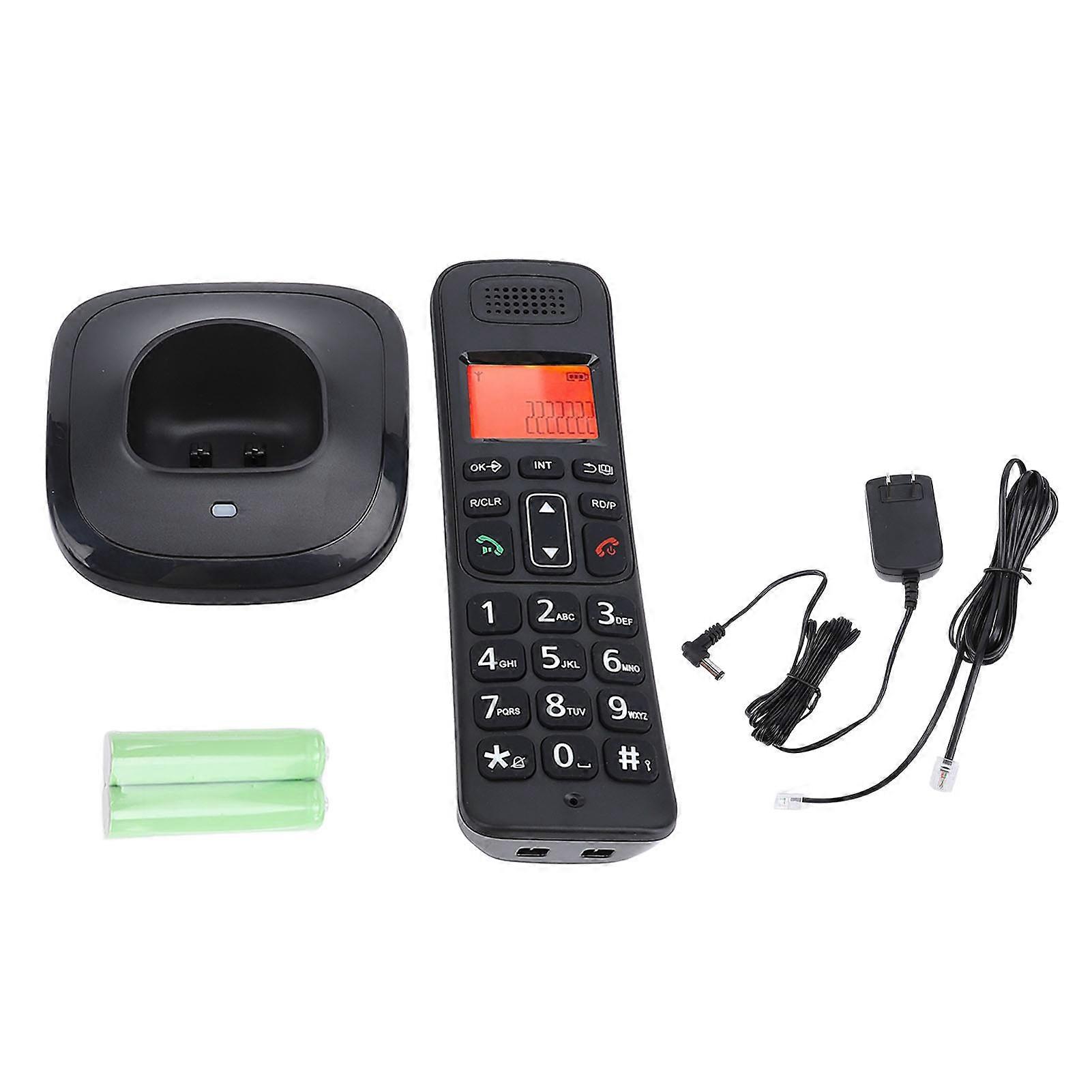 Cordless Phone with Caller ID, Call Block, Large Buttons, and Orange Backlit Display