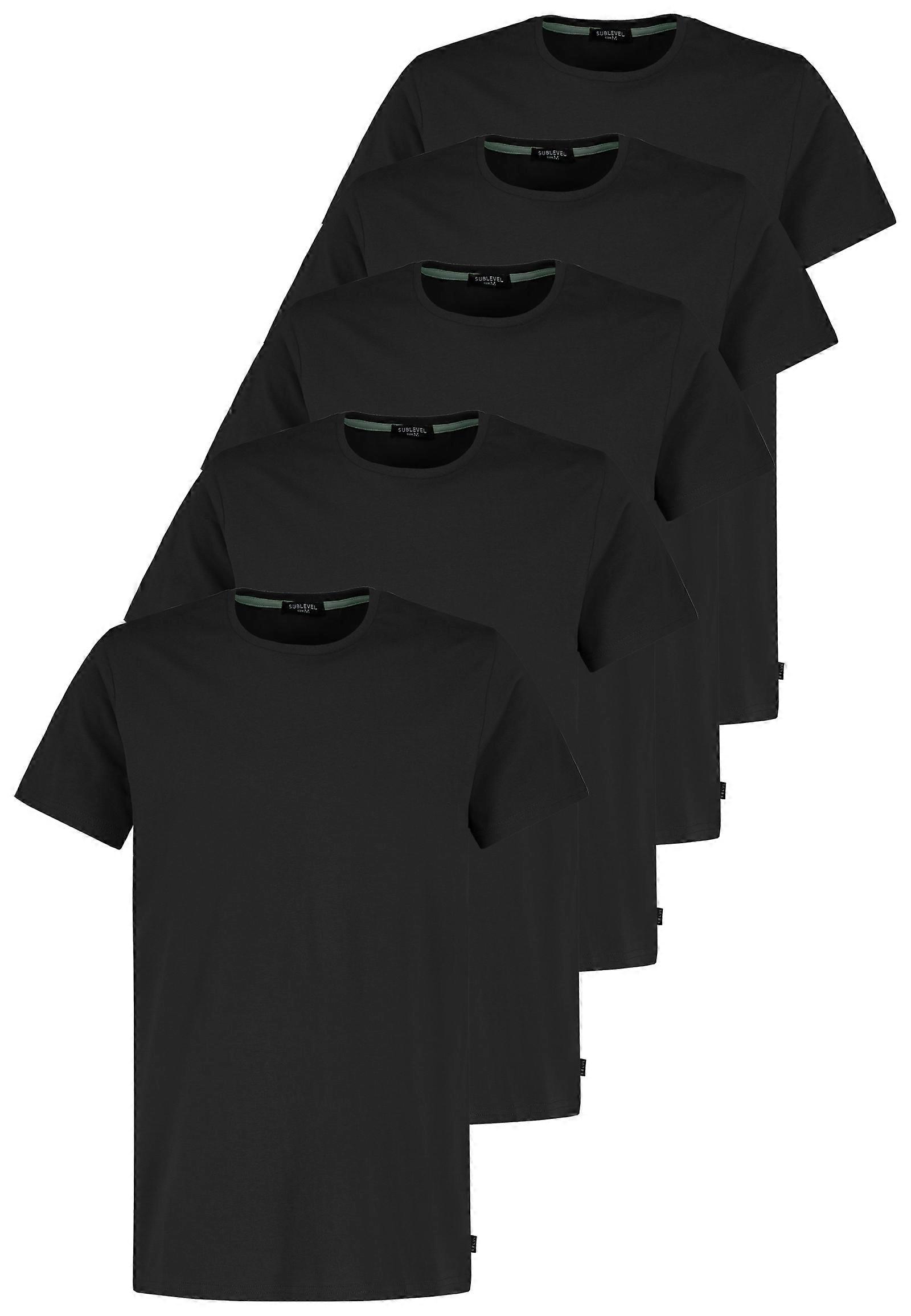 Sublevel 5er Pack Herren T-Shirts mit Rundhals, Basic Einfarbig