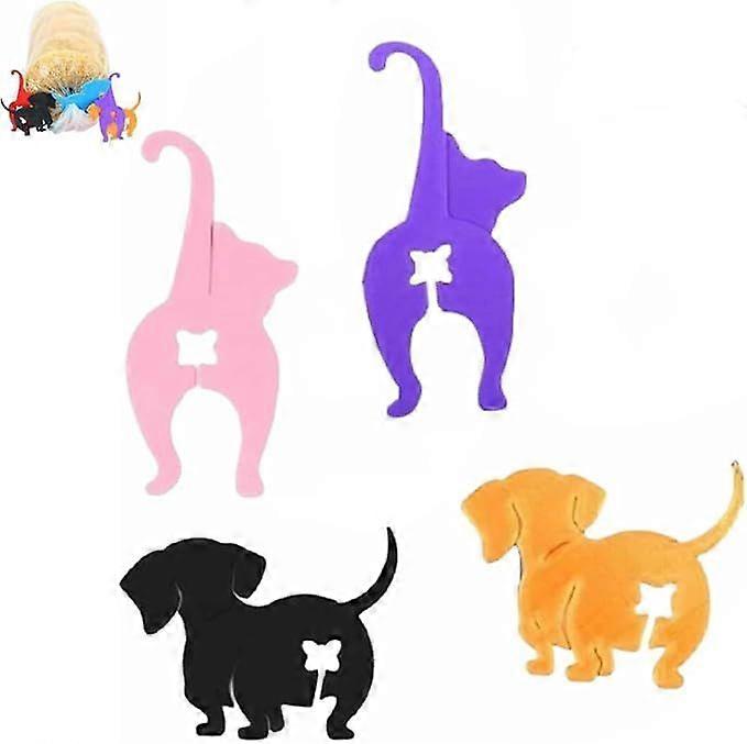 고양이 엉덩이 빵 클립, 고양이 빵 가방 넥타이, 재사용 가능한 식품 가방 클립, 3D 프린팅 재미있는 동물 모양 칩 가방 신치, 음식을 신선하게 유지하고 귀여운 동물 액세서리