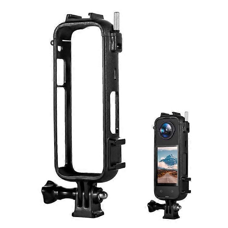 Compatible For Insta360 X4 Sports Camera Plastic Protective Frame with 2 Cold Shoe Interface