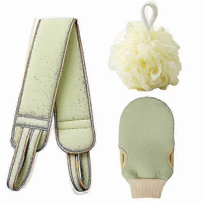3 Pcs Bath Set - Body Scrubber, Back Washer & Bathing Glove