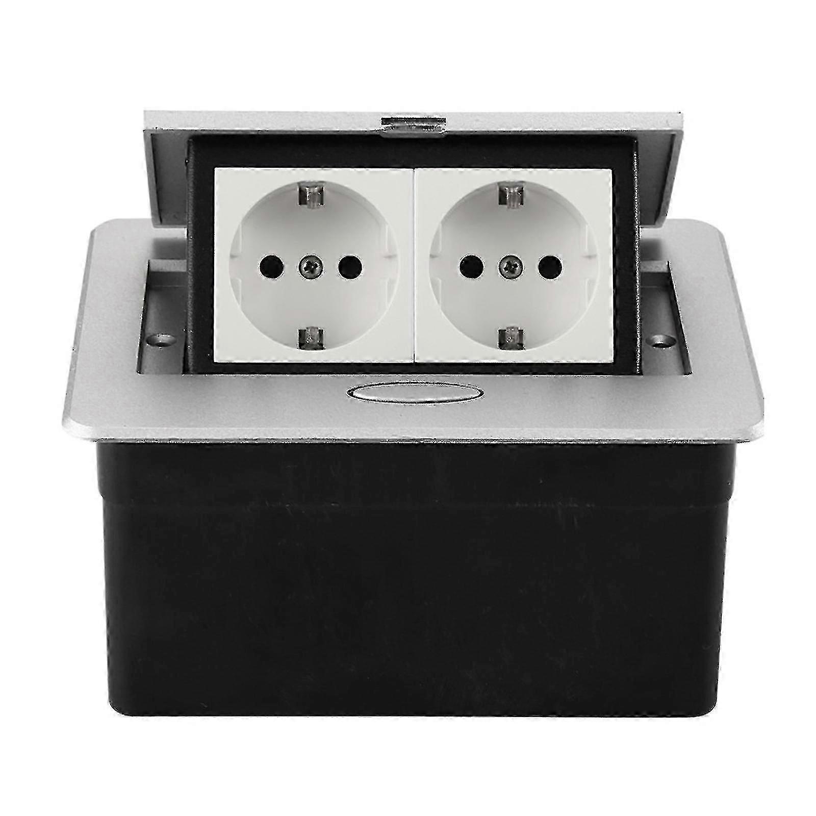 For Pop Up Eu Socket 2 Way Electric Outlet Receptacle Table Desk Embedded Socket