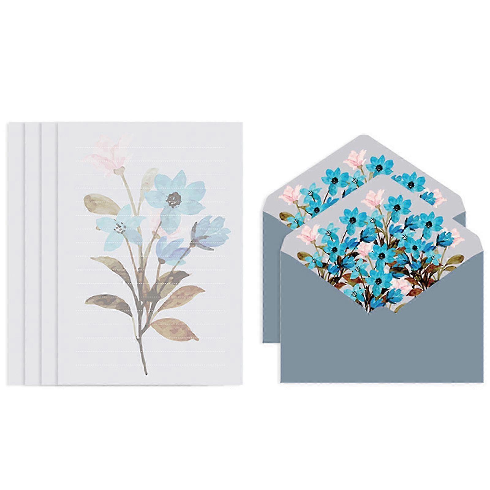 Flower Envelope Set with A5 Letter Paper Stationery Kit for Home Party Invitations & Thank You Notes