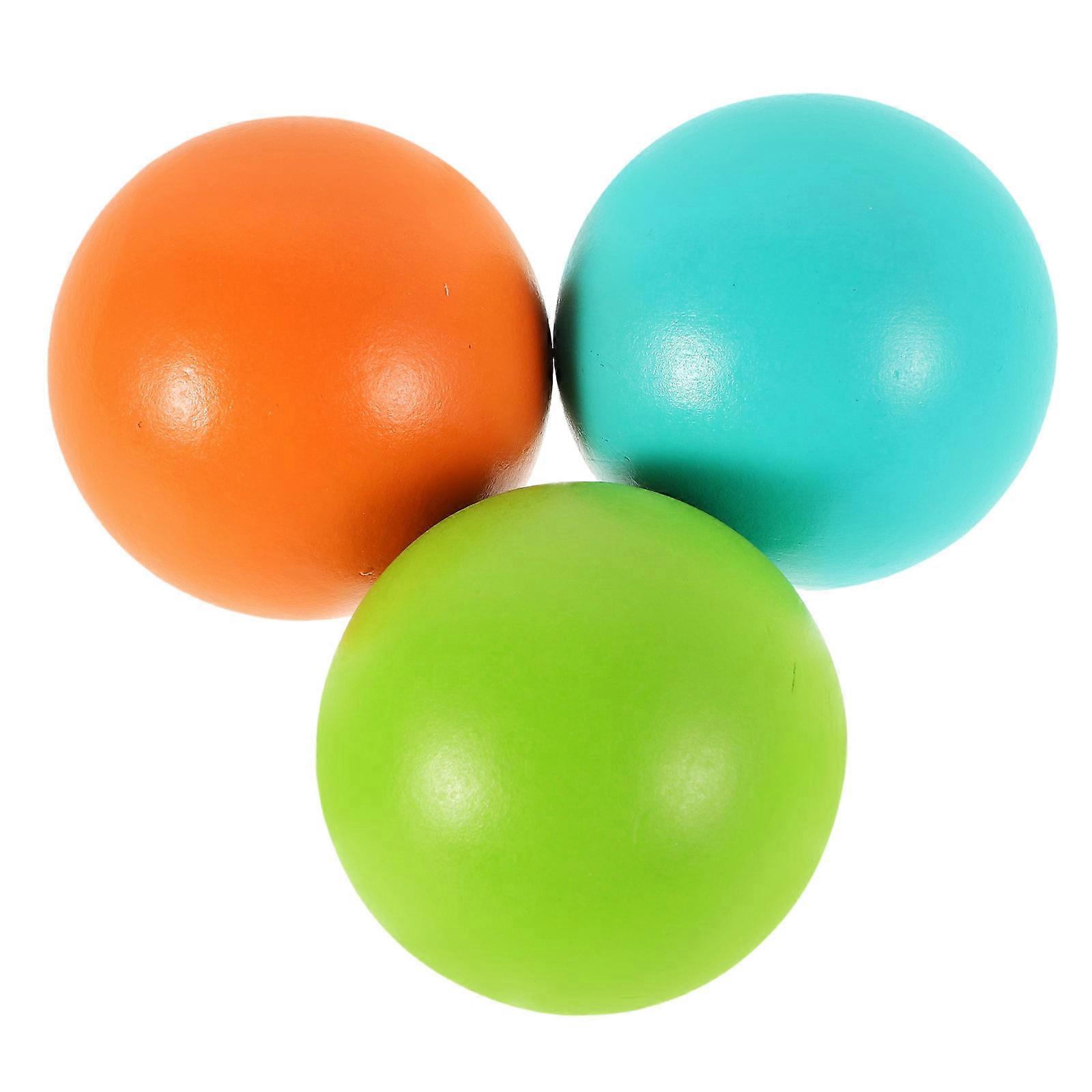 Wooden Croquet Balls Set 3pcs Durable Outdoor Game Balls for Family Building and Recreation