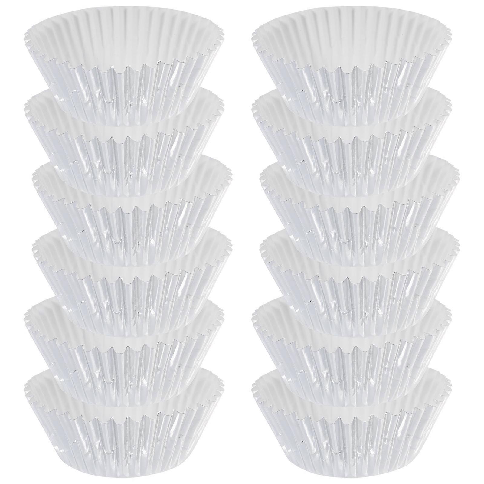 100pcs Silver Foil Cupcake Liners Thickened Aluminum Baking Cups for Muffins, Cupcakes, and Baking Cases