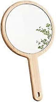 Mirror Small Wooden Makeup Mirror, Handmade Handle, Round Cosmetic Mirror