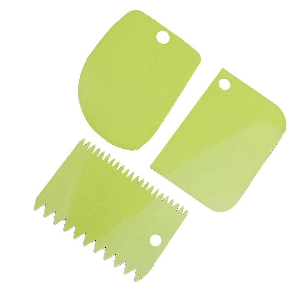 Baking Grinding Tools Dough Bowl Scrapers Kitchen Gadgets Baking Cooking Green 12x8.5x1cm Scraping Work Surfaces 3Pcs