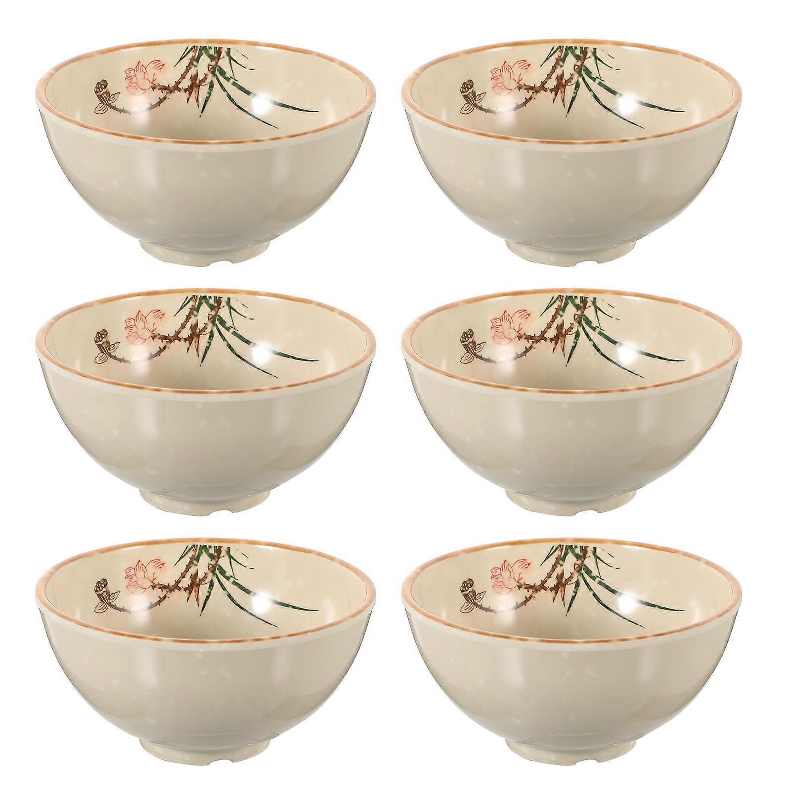 Ramen Noodles Bowl Deep Plastic Container For Fruits Small Groups 6Pcs
