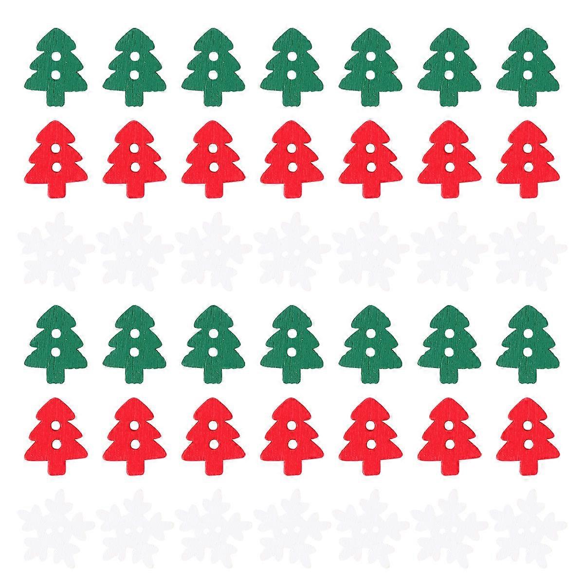 150pcs Christmas Assorted Wooden Buttons Set – Xmas Tree & Durable Lightweight Craft Buttons for Sewing, DIY Decorations & Holiday Crafts – Random
