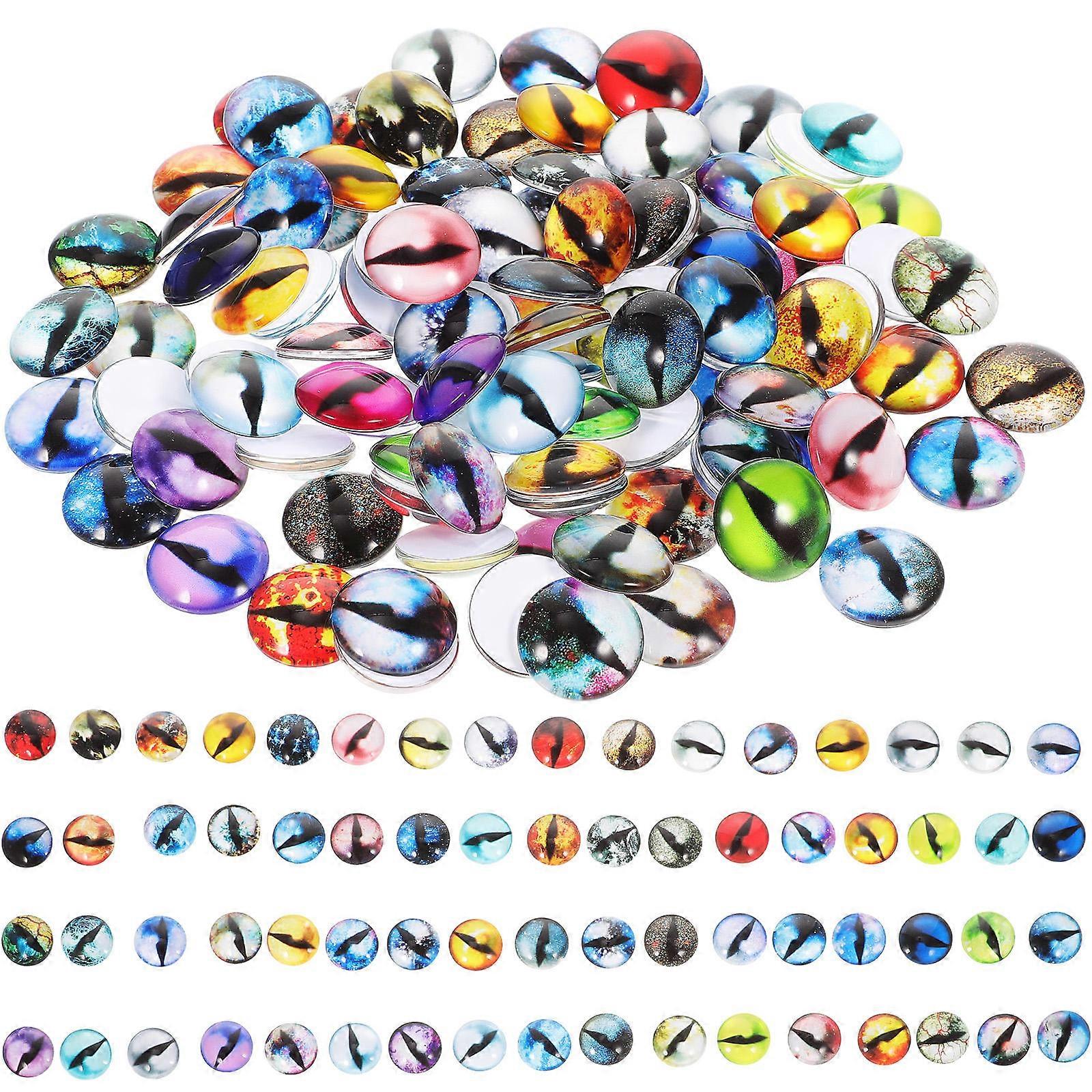 Craft Eyeballs Glass Doll Making Sculptures Props Hobbyists 1.2X1.2cm Lifelike Design 100Pcs