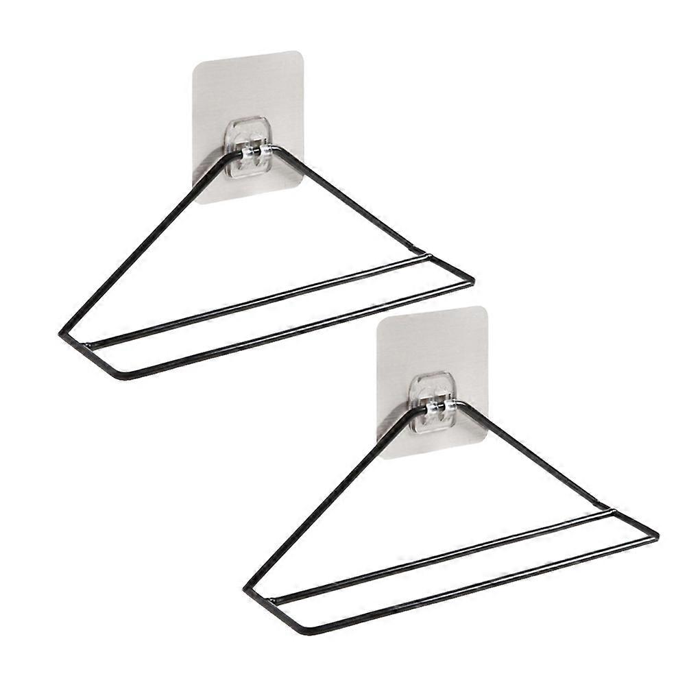 Wall Mounted Slipper Storage Organizer Wrought Iron Shoes Rack Triangle Shape Space Saving 2Pcs