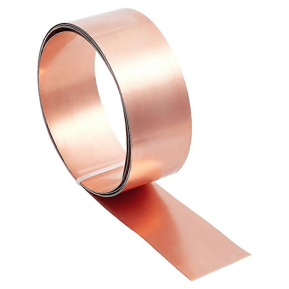 2000 x 50 x 0.4 mm Copper Sheet Roll, Unplated Copper Strip, Copper Sheet Film for DIY Projects