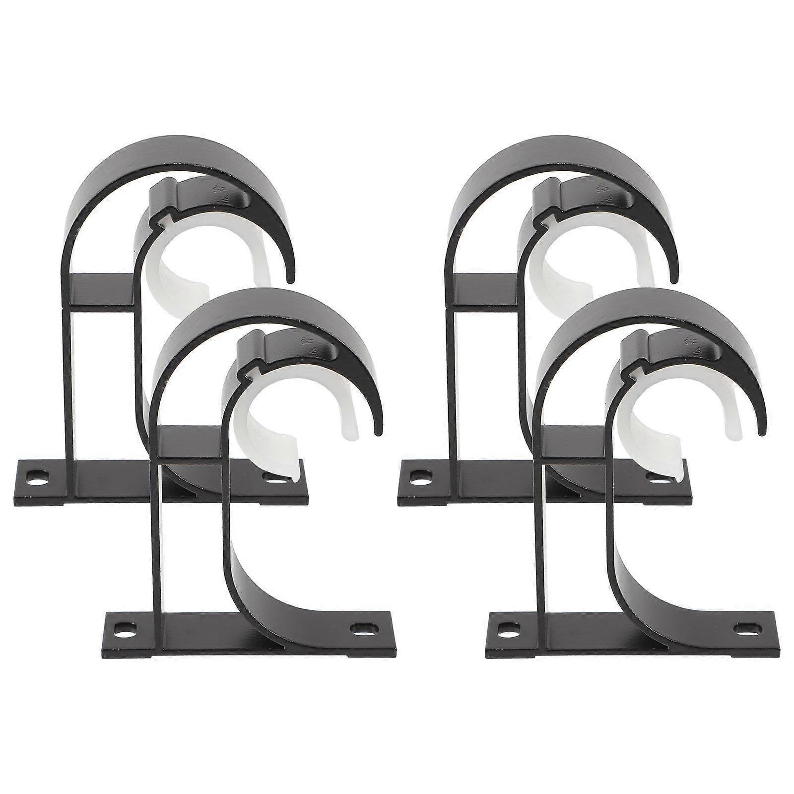 Curtain Pole Bracket Hanging Support For Bathroom Curtains Rectangular 4Pcs