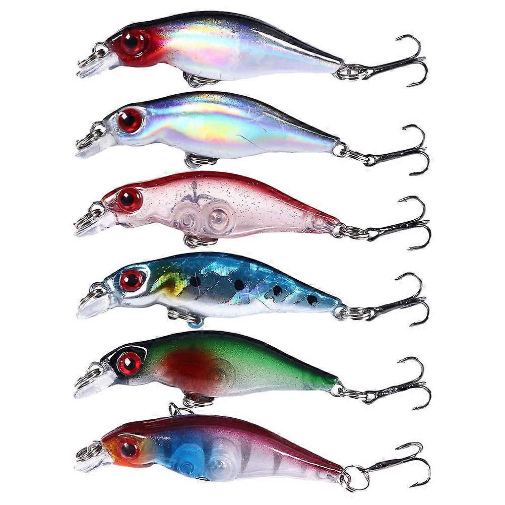 6PCS Artificial Fishing Lure Bait Slow Sinking Minnow Lures Strong Hooks Freshwater Outdoor Fishing