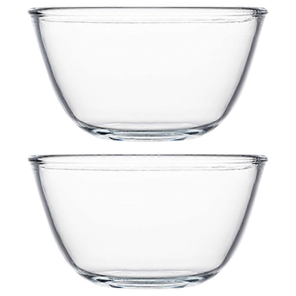 2pcs Glass Salad Bowls for Mixing and Baking Kitchen Tableware