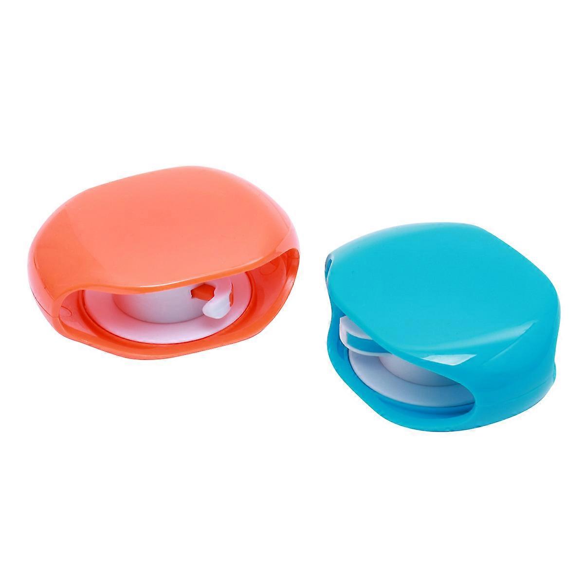 Automatic Roll Headphone Cable Winder Data Cable Organizer Home Use Orange 2Pcs