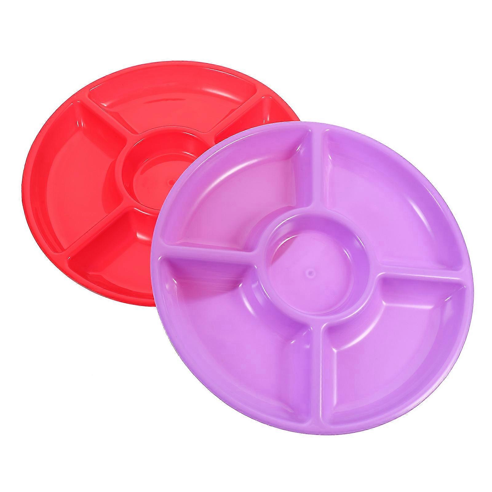 Multi-Compartment Fruit Plate Grid Division Christmas PP Material 30X30CM 2Pcs
