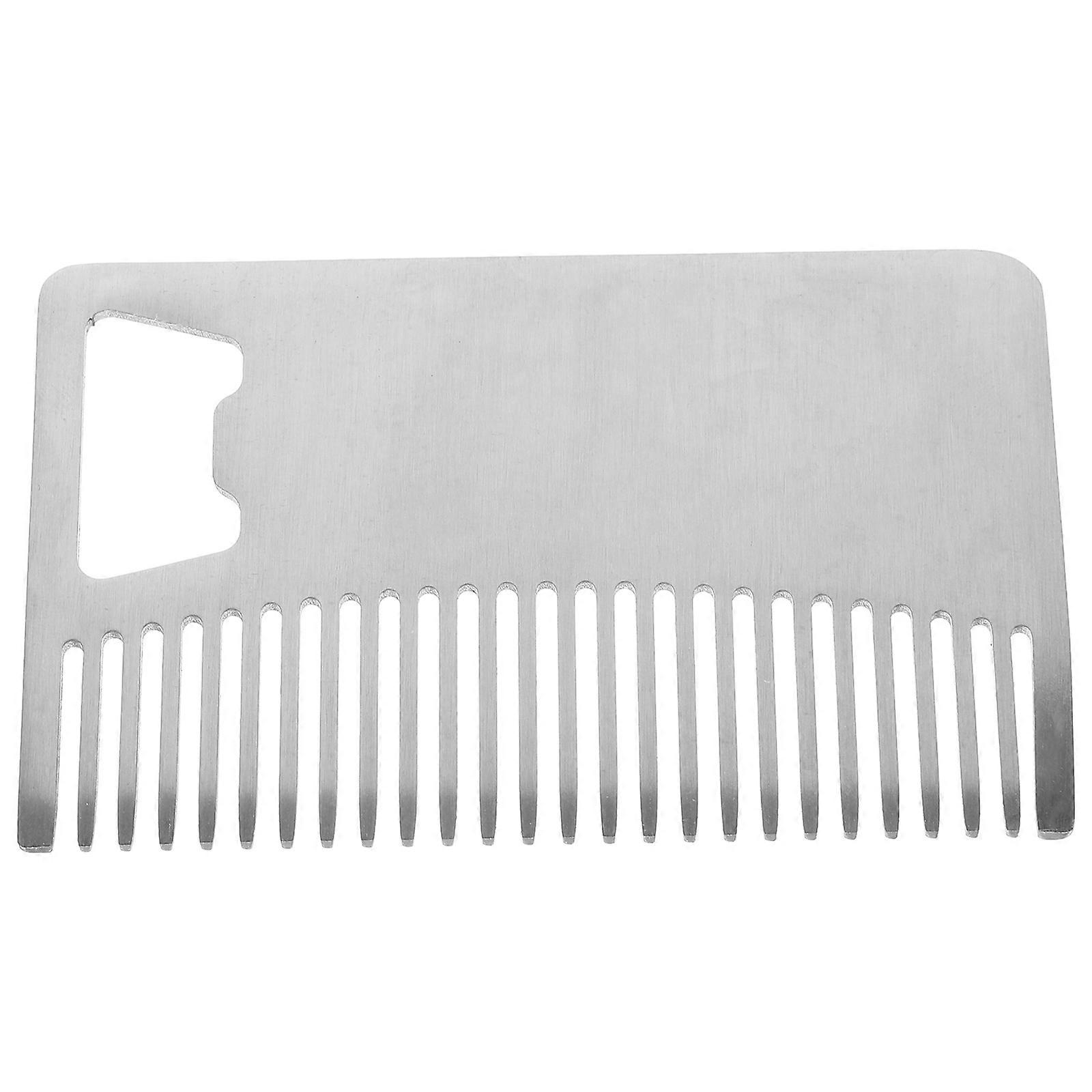 Beard And Comb Stainless Steel For Hair And Beard Anti Static Curved Shape Daily Use Promote Circulation 1Pack