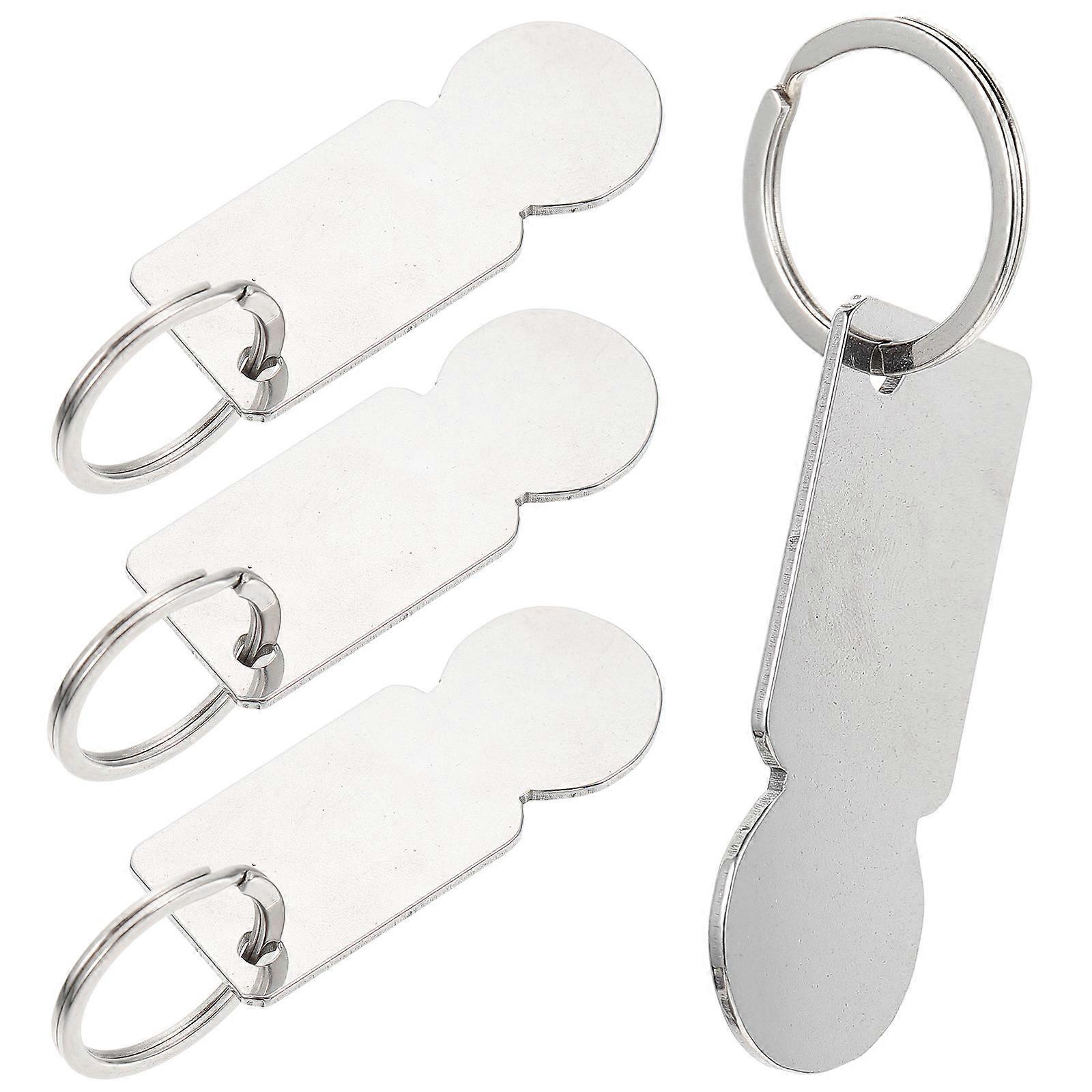 Metal Trolley Key Ring Shopping Trolley Tokens Keychain Daily Use Silver 8X2.6X2.3CM Key Storage