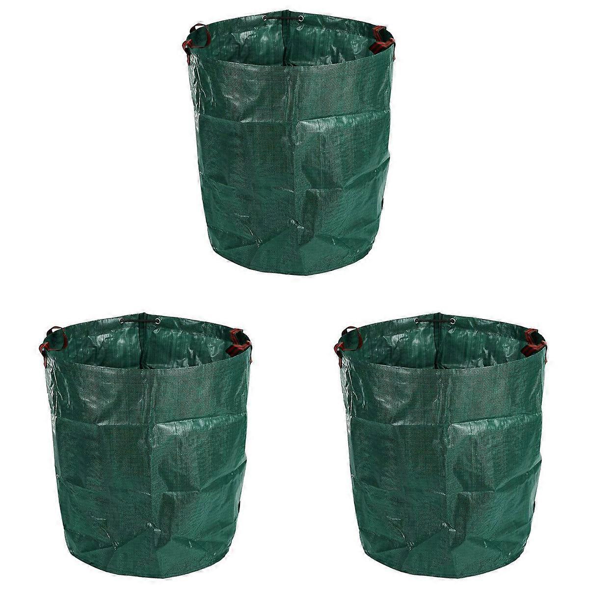 3X 270L Garden Waste Bag Large Strong Waterproof Heavy Duty Reusable Foldable Rubbish Grass Sack