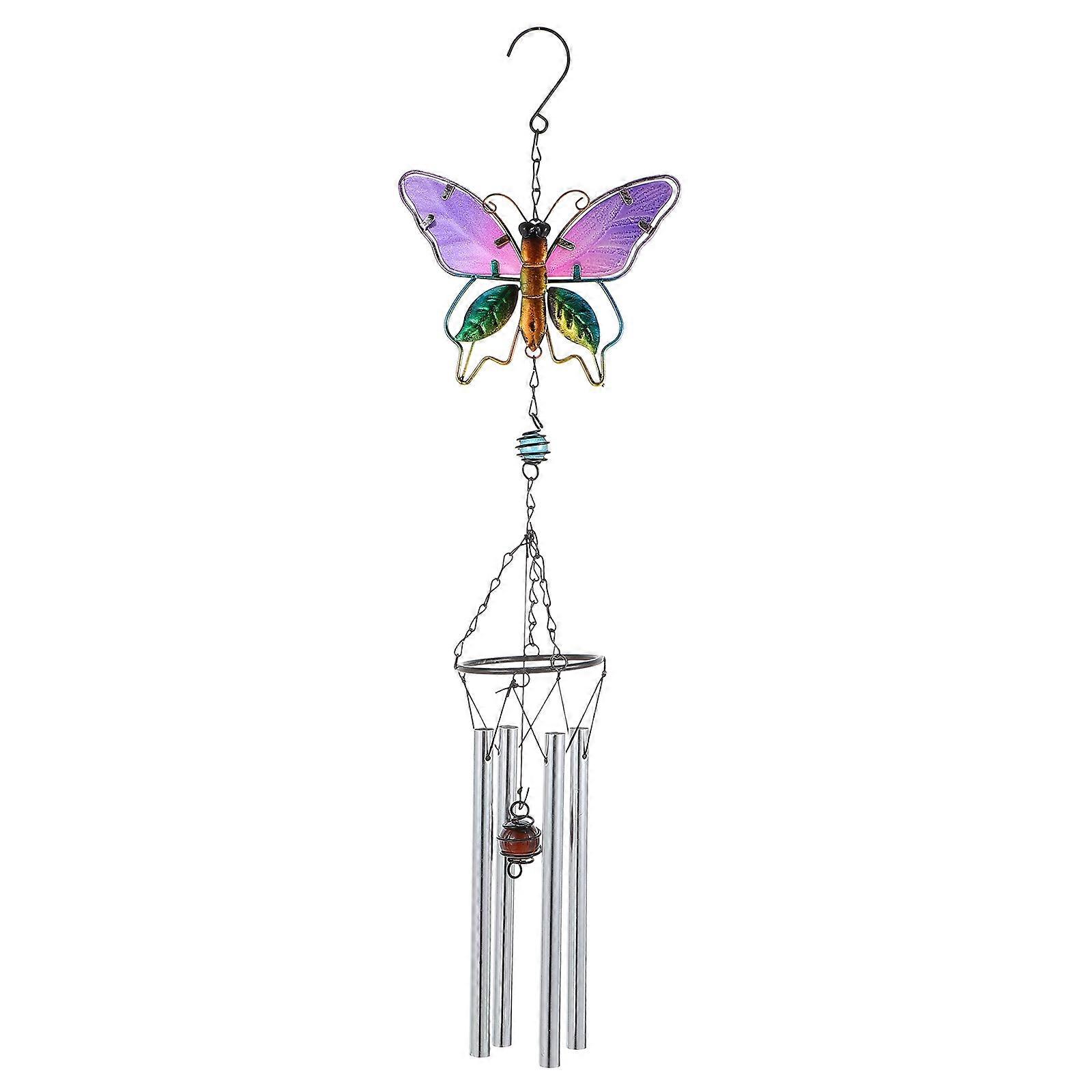 Colorful Wind Chime Iron Butterfly Shape Pendant For Homeowners And Garden Enthusiasts 30x16x4cm 1Set