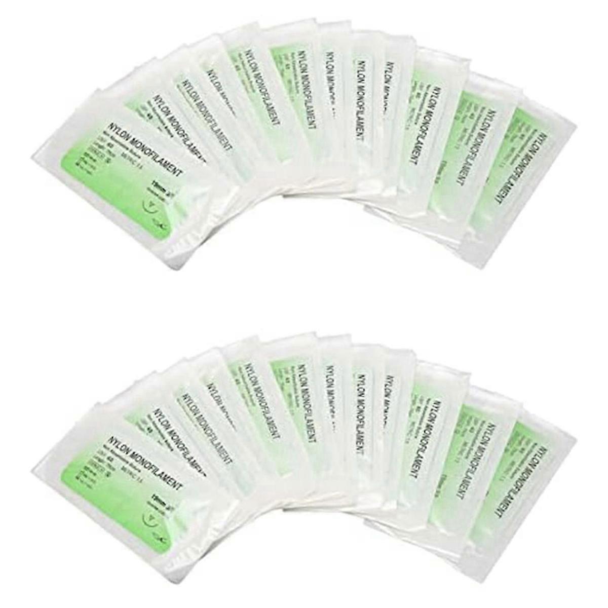 24Pcs Suture Practice Thread Individual Package Suturing Thread Set with CurvedNeedle and Nylon Mate