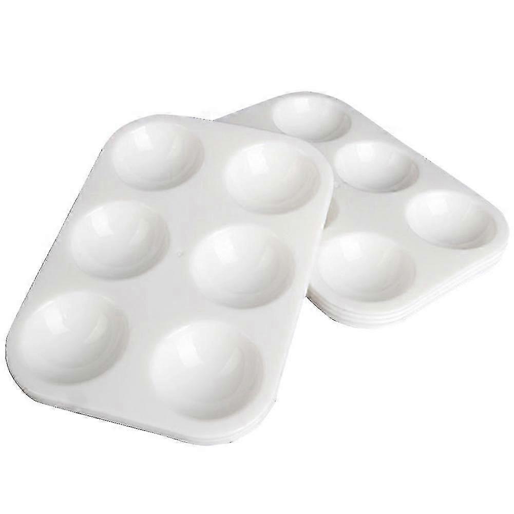 25pcs Rectangular Tray Drawing 6 Well Paint Palette Pigment Watercolor Pallets YGWL