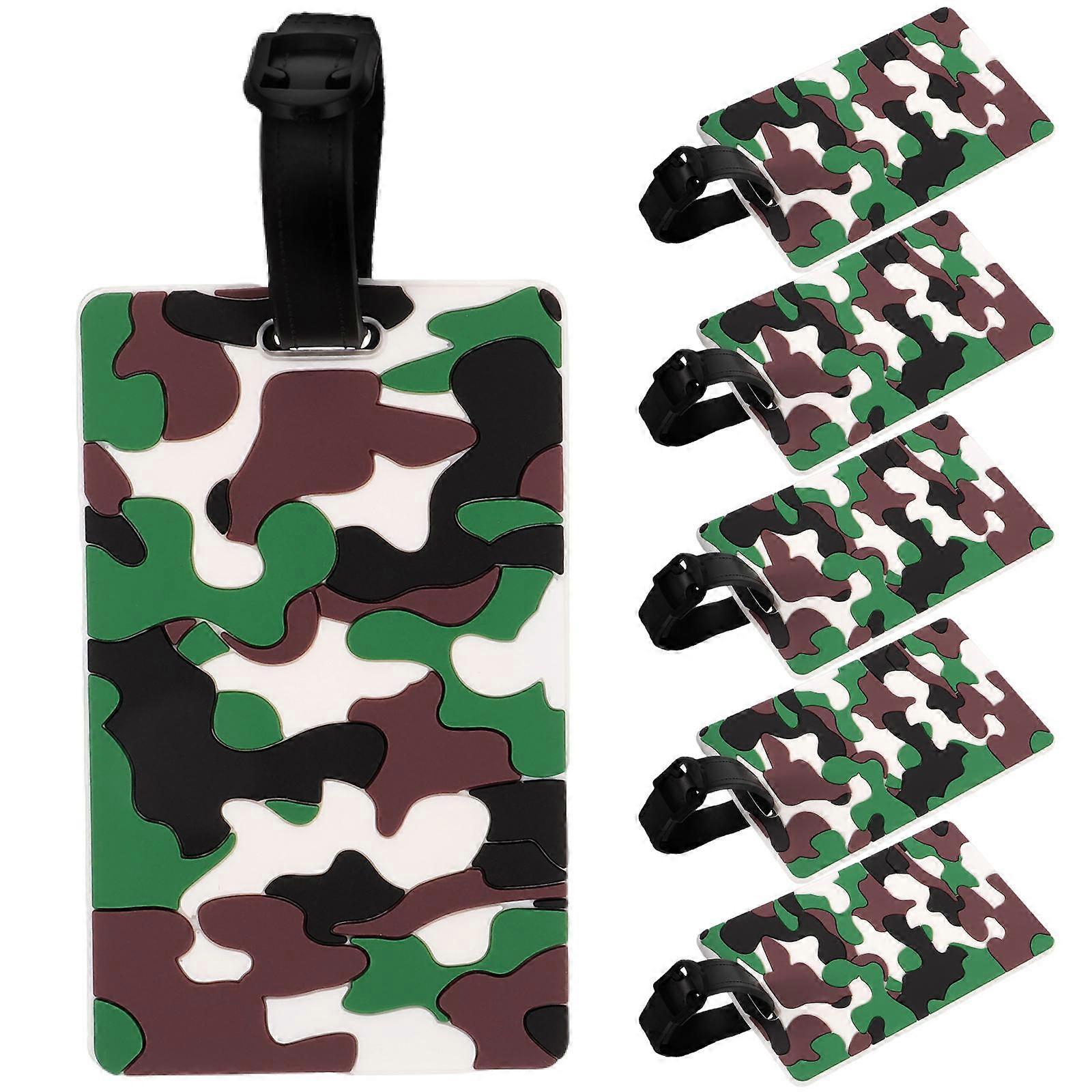 6pcs Camouflage Luggage Tags   Durable Baggage Labels for Suitcases, Easy Attach Hanging Tags for Travelers to Identify Checked Bags