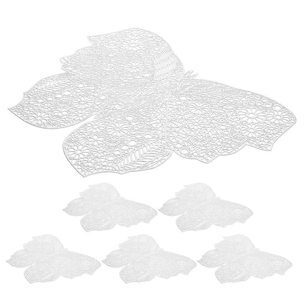 Table Pad Insulated Coasters Hollow Out Silver Color Non-Slip for 6Pcs